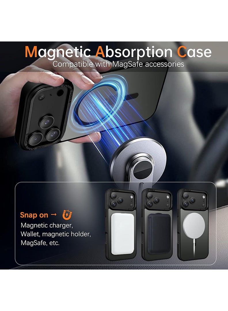 Rivin iPhone 17 Pro Case with MagSafe – Strong Magnetic Matte Cover, Military Grade Shockproof Protection, Anti-Scratch Soft TPU + Hard PC Slim Grip Case for iPhone 17 Pro (6.3”) – Black - Image 2